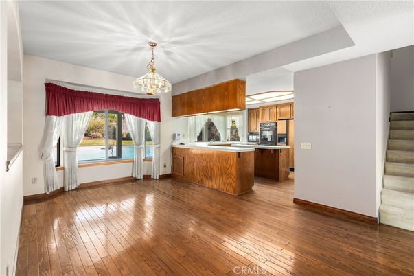 Interior, Kitchen, Pendant Lights, Wood Texture Flooring