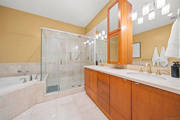 Bathroom, Dual Sink Vanities, Glass Shower, Interior