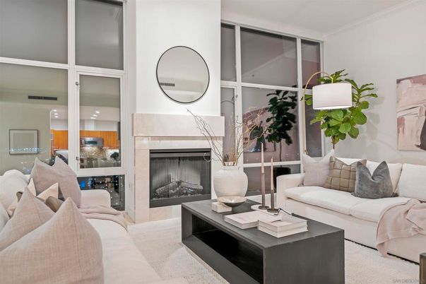Dining room, Fireplace, Interior, Living room, Recessed Lighting