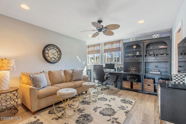 Home Office, Interior, Living room, Recessed Lighting, Wood Texture Flooring