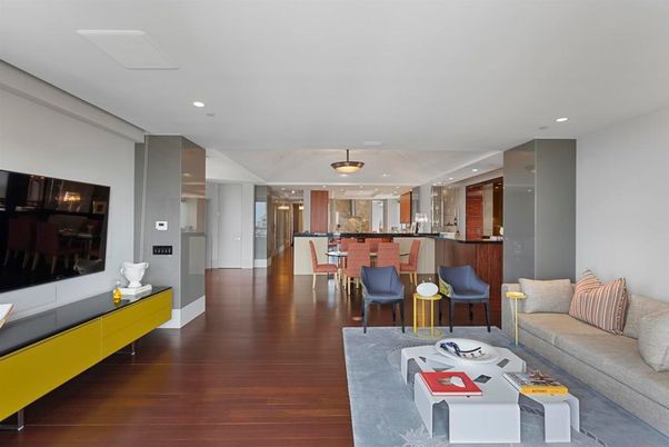 Dining room, Interior, Kitchen, Living room, Pendant Lights, Recessed Lighting, Wood Texture Flooring