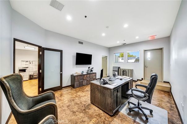 Home Office, Interior, Recessed Lighting, Wood Texture Flooring