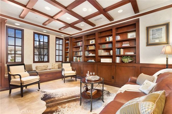 Interior, Living room, Recessed Lighting, Wooden Beams