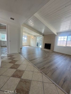 Empty room, Fireplace, Interior, Wood Texture Flooring
