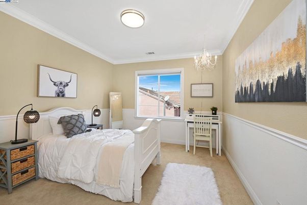 Bedroom, Chandelier, Interior