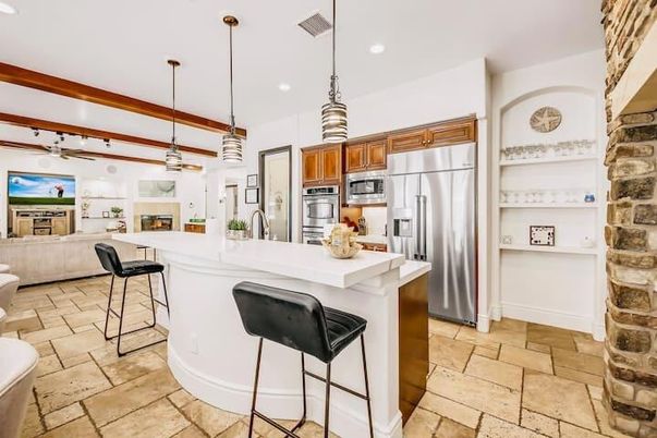 Interior, Kitchen, Pendant Lights, Recessed Lighting, Stainless Steel Appliances