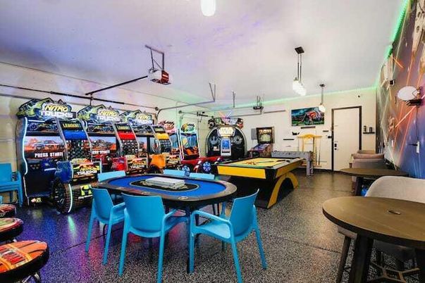 Dining room, Game Room, Interior, Pendant Lights