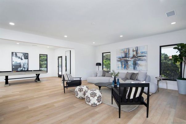 Game Room, Interior, Living room, Recessed Lighting, Wood Texture Flooring