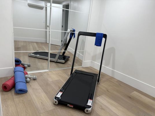 Fitness Equipment, Interior, Wood Texture Flooring