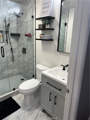 Bathroom, Glass Shower, Interior, Marble, Marble Walls