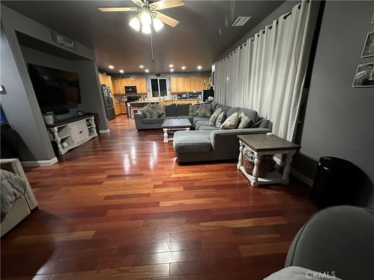 Interior, Kitchen, Living room, Recessed Lighting, Stainless Steel Appliances, Wood Texture Flooring