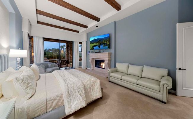 Bedroom, Fireplace, Interior, Wooden Beams