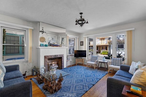 Chandelier, Fireplace, Interior, Living room, Wood Texture Flooring
