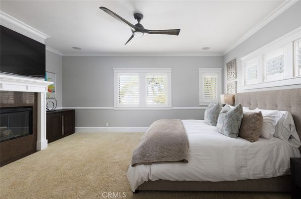 Bedroom, Fireplace, Interior