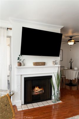 Dining room, Fireplace, Interior, Wood Texture Flooring