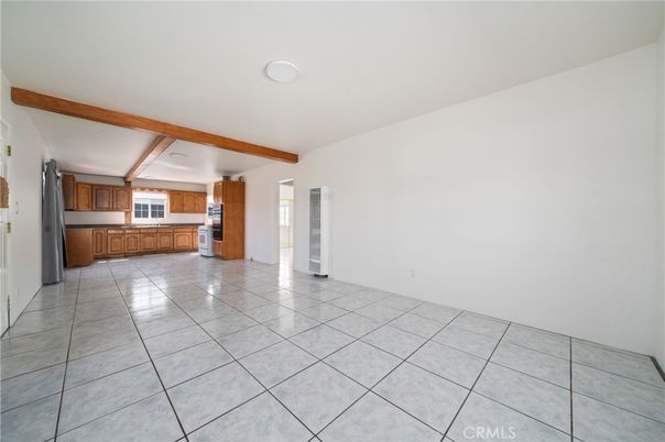 Empty room, Interior, Kitchen, Recessed Lighting, Wooden Beams