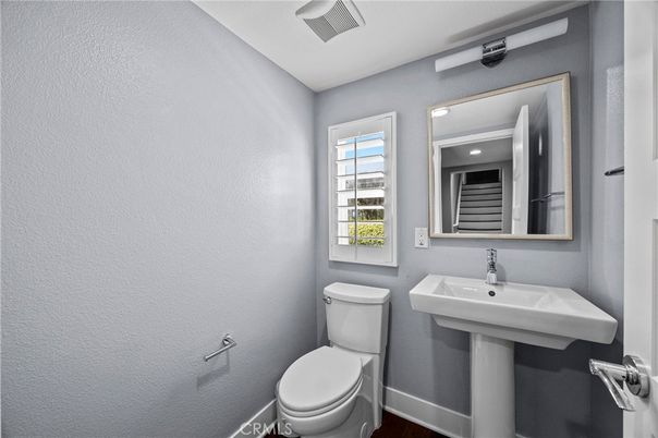 Bathroom, Interior, Recessed Lighting, Wood Texture Flooring