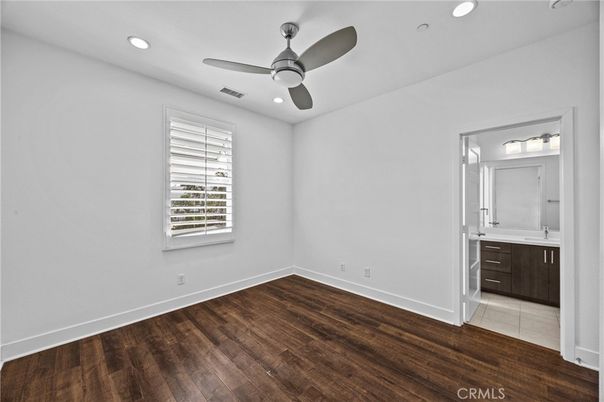Bathroom, Empty room, Interior, Recessed Lighting, Wood Texture Flooring