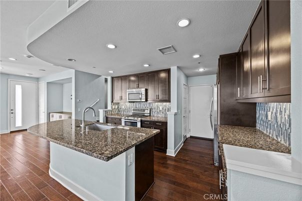 Interior, Kitchen, Recessed Lighting, Wood Texture Flooring