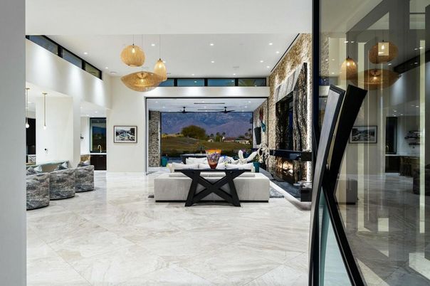 Fireplace, Interior, Living room, Pendant Lights, Recessed Lighting