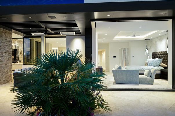Interior, Recessed Lighting, Stone Walls
