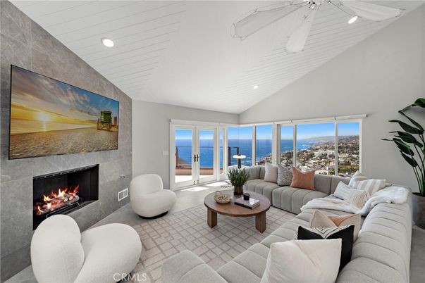Fireplace, Interior, Living room, Recessed Lighting, Water