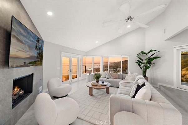 Fireplace, Interior, Living room, Recessed Lighting