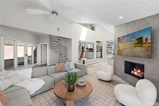 Fireplace, Interior, Living room, Recessed Lighting