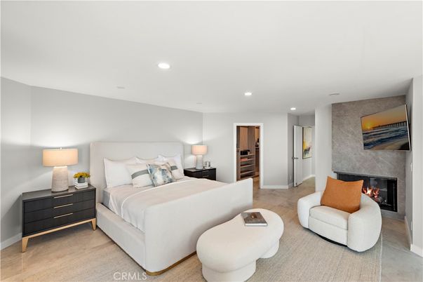 Bedroom, Fireplace, Interior, Recessed Lighting