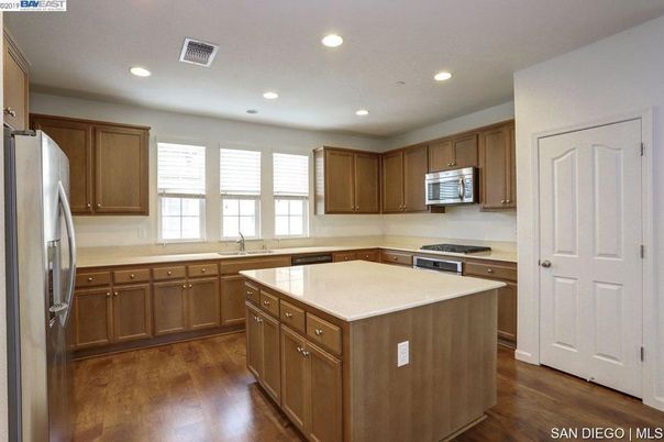 Interior, Kitchen, Recessed Lighting, Wood Texture Flooring