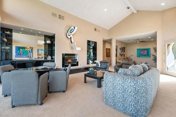 Fireplace, Interior, Living room, Recessed Lighting