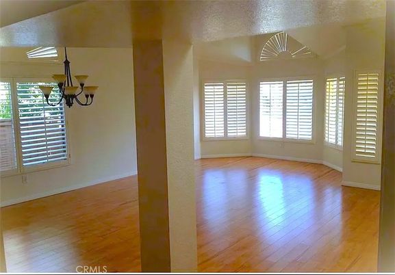 Chandelier, Empty room, Interior, Wood Texture Flooring