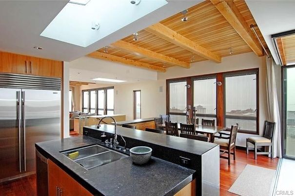 Dining room, Interior, Kitchen, Stainless Steel Appliances, Wooden Beams, Wooden Ceilings, Wood Texture Flooring