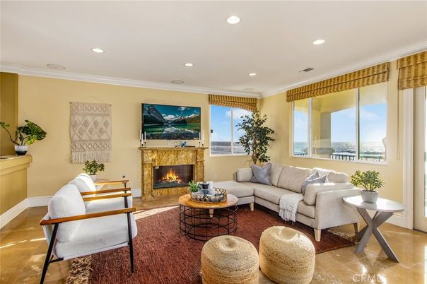 Fireplace, Interior, Living room, Recessed Lighting, Water