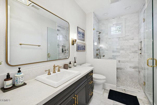 Bathroom, Glass Shower, Interior, Marble Walls