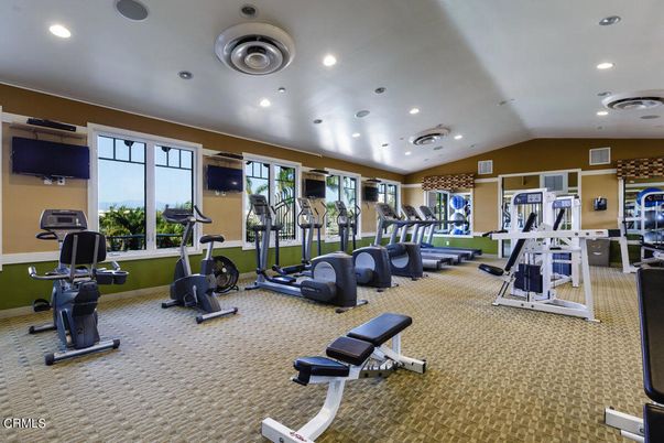 Fitness Equipment, Gym, Interior, Recessed Lighting