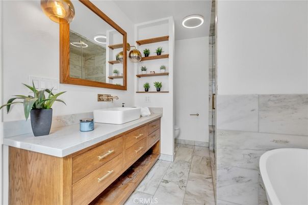 Bathroom, Dual Sink Vanities, Glass Shower, Interior, Marble