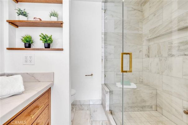Bathroom, Glass Shower, Interior, Marble, Marble Walls