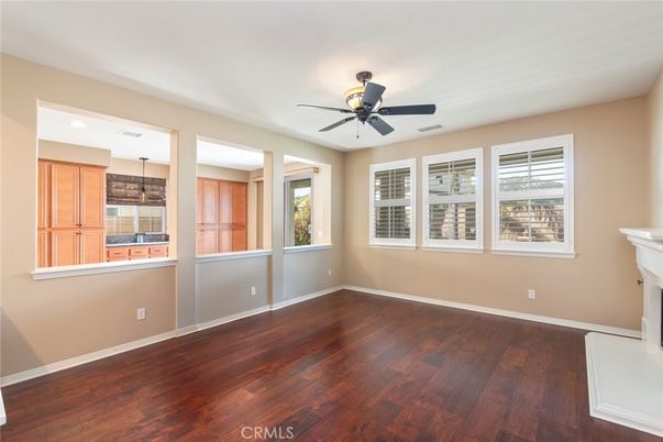 Empty room, Fireplace, Interior, Wood Texture Flooring