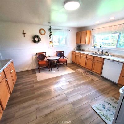 Dining room, Interior, Kitchen, Recessed Lighting, Wood Texture Flooring