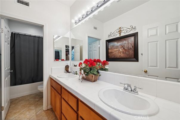 Bathroom, Dual Sink Vanities, Interior, Tile Countertops