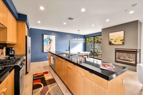 Dining room, Fireplace, Interior, Kitchen, Pendant Lights, Recessed Lighting