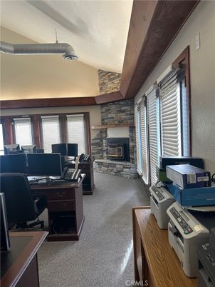 Fireplace, Home Office, Interior, Stone Walls