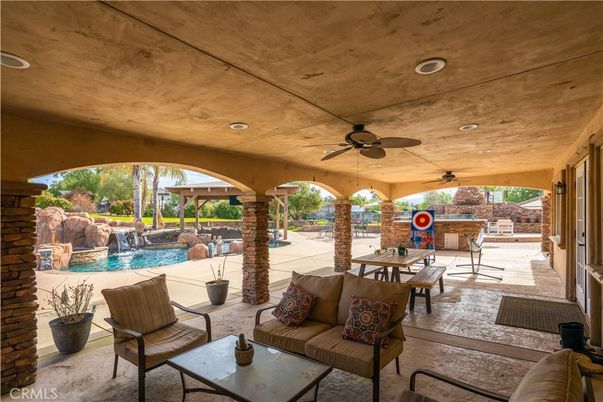 Exterior, Fireplace, Pool, Recessed Lighting