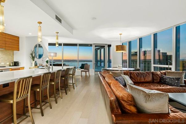 Dining room, Interior, Kitchen, Living room, Pendant Lights, Recessed Lighting, Water, Wood Texture Flooring