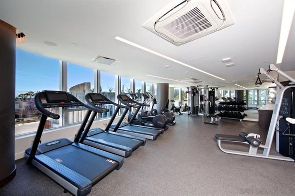 Fitness Equipment, Gym, Interior, Recessed Lighting