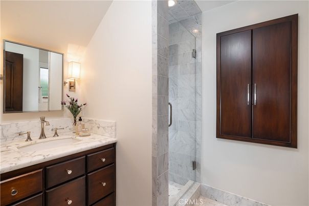 Bathroom, Glass Shower, Interior, Marble Walls
