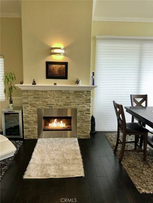 Dining room, Fireplace, Interior, Wood Texture Flooring