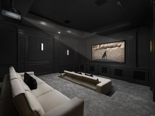 Home Theatre Room, Interior, Projection Screen, Recessed Lighting, Theatre Room