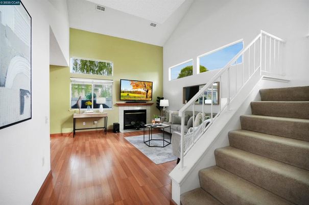Fireplace, Interior, Living room, Wood Texture Flooring